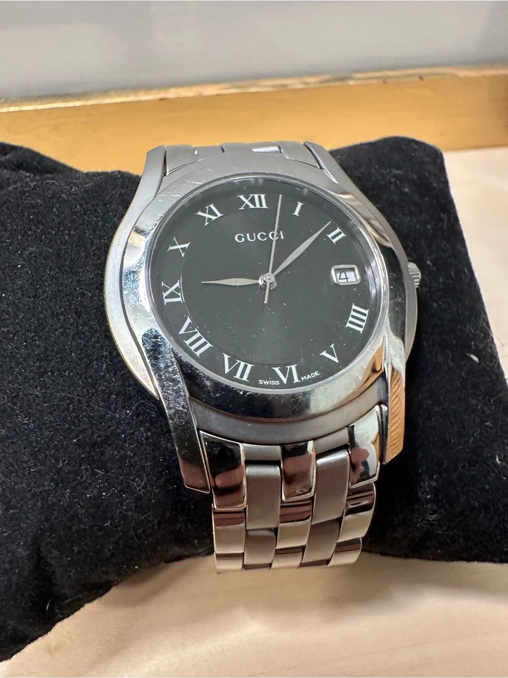 Gucci 5500M Women’s Black Dial Stainless Steel Watch